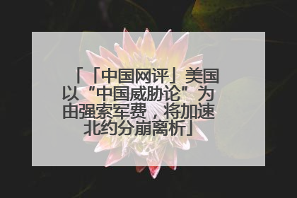 「中国网评」美国以“中国威胁论”为由强索军费，将加速北约分崩离析