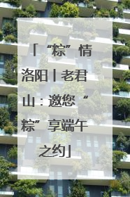 “粽”情洛阳丨老君山：邀您“粽”享端午之约
