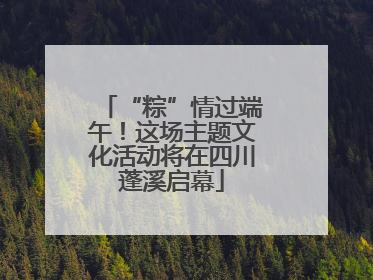 “粽”情过端午！这场主题文化活动将在四川蓬溪启幕
