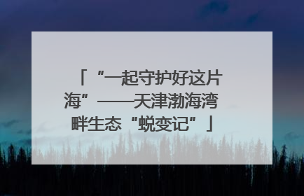 “一起守护好这片海”——天津渤海湾畔生态“蜕变记”