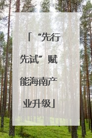 “先行先试”赋能海南产业升级