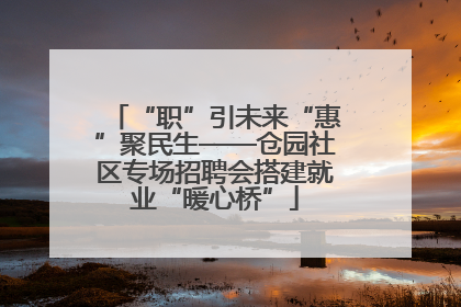“职”引未来“惠”聚民生——仓园社区专场招聘会搭建就业“暖心桥”