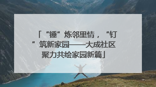 “锤”炼邻里情，“钉”筑新家园——大成社区聚力共绘家园新篇
