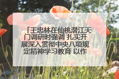 王忠林在仙桃潜江天门调研时强调 扎实开展深入贯彻中央八项规定精神学习教育 以作风建设新成效加快推动高质量发展