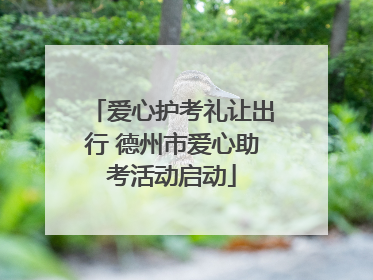 爱心护考礼让出行 德州市爱心助考活动启动
