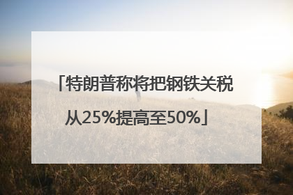 特朗普称将把钢铁关税从25%提高至50%