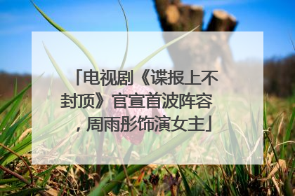 电视剧《谍报上不封顶》官宣首波阵容，周雨彤饰演女主