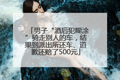 男子“酒后犯糊涂”骑走别人的车，结果到派出所还车、道歉还赔了500元