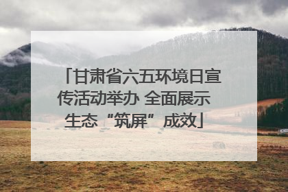甘肃省六五环境日宣传活动举办 全面展示生态“筑屏”成效