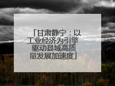 甘肃静宁：以工业经济为引擎 驱动县域高质量发展加速度