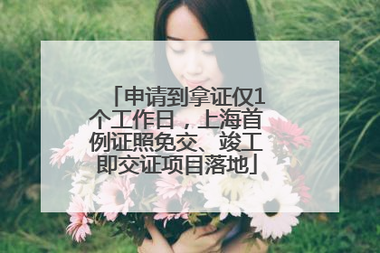 申请到拿证仅1个工作日，上海首例证照免交、竣工即交证项目落地