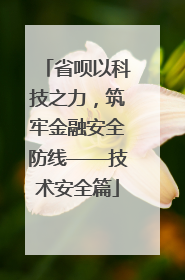 省呗以科技之力，筑牢金融安全防线——技术安全篇