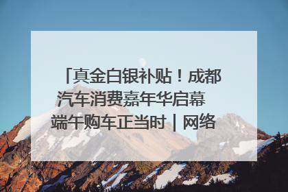 真金白银补贴！成都汽车消费嘉年华启幕 端午购车正当时｜网络中国节·端午