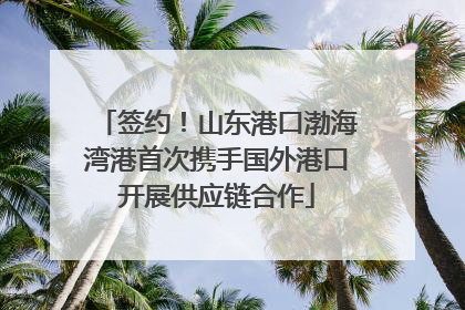 签约！山东港口渤海湾港首次携手国外港口开展供应链合作