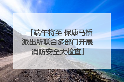 端午将至 保康马桥派出所联合多部门开展消防安全大检查