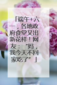 端午+六一，各地政府食堂又出新花样！网友：“妈，我今天不回家吃了”