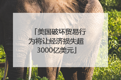 美国破坏贸易行为将让经济损失超3000亿美元