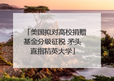 美国拟对高校捐赠基金分级征税 矛头直指精英大学