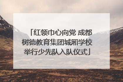 红领巾心向党 成都树德教育集团城厢学校举行少先队入队仪式