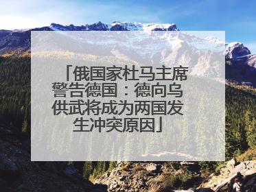 俄国家杜马主席警告德国：德向乌供武将成为两国发生冲突原因