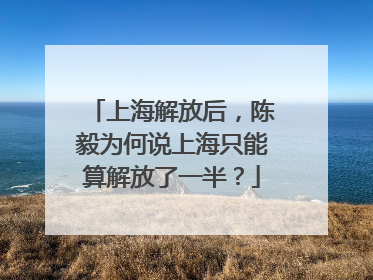 上海解放后，陈毅为何说上海只能算解放了一半？