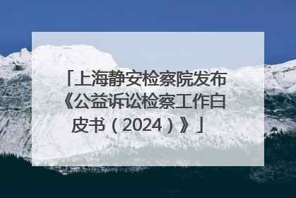上海静安检察院发布《公益诉讼检察工作白皮书（2024）》