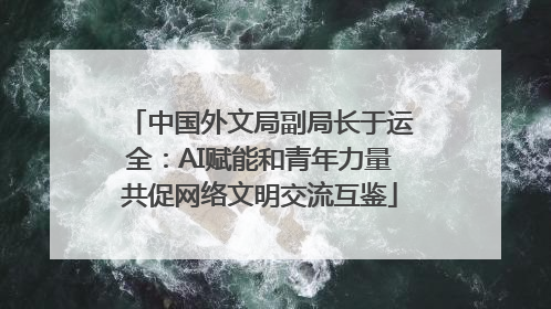 中国外文局副局长于运全：AI赋能和青年力量共促网络文明交流互鉴