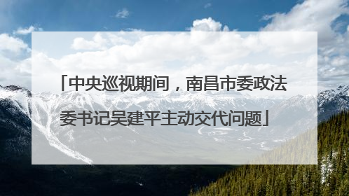中央巡视期间，南昌市委政法委书记吴建平主动交代问题