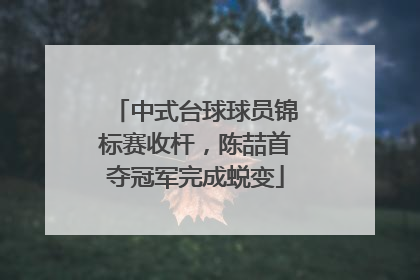 中式台球球员锦标赛收杆，陈喆首夺冠军完成蜕变