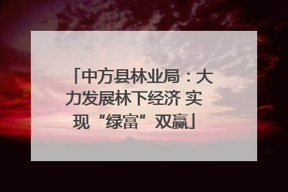 中方县林业局：大力发展林下经济 实现“绿富”双赢