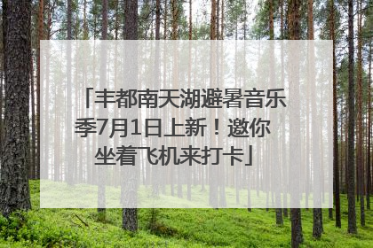 丰都南天湖避暑音乐季7月1日上新！邀你坐着飞机来打卡