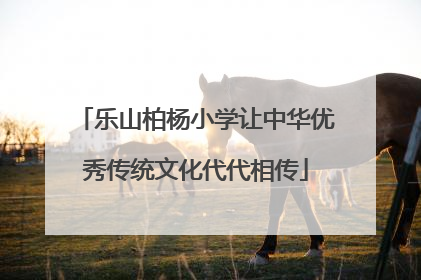乐山柏杨小学让中华优秀传统文化代代相传