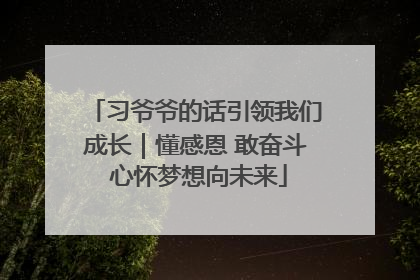 习爷爷的话引领我们成长｜懂感恩 敢奋斗 心怀梦想向未来