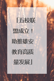 五校联盟成立！助推雄安教育高质量发展