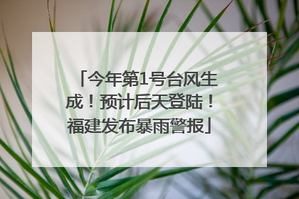 今年第1号台风生成！预计后天登陆！福建发布暴雨警报