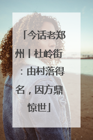 今话老郑州丨杜岭街：由村落得名，因方鼎惊世