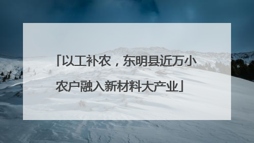 以工补农，东明县近万小农户融入新材料大产业