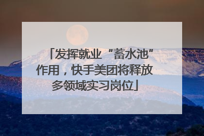 发挥就业“蓄水池”作用，快手美团将释放多领域实习岗位