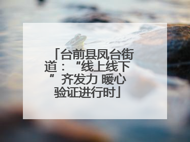 台前县凤台街道：“线上线下”齐发力 暖心验证进行时