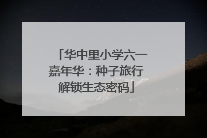 华中里小学六一嘉年华：种子旅行解锁生态密码