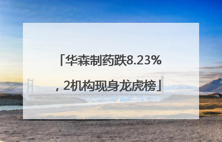 华森制药跌8.23%，2机构现身龙虎榜