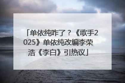 单依纯咋了？《歌手2025》单依纯改编李荣浩《李白》引热议