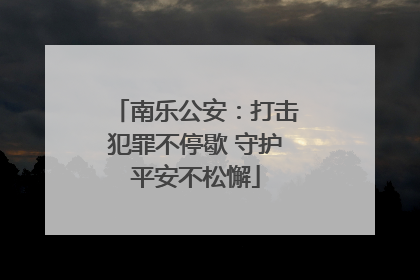 南乐公安：打击犯罪不停歇 守护平安不松懈