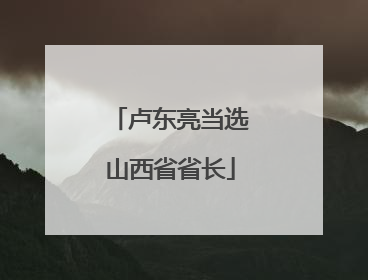 卢东亮当选山西省省长