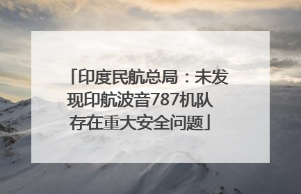 印度民航总局：未发现印航波音787机队存在重大安全问题