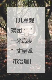 儿童观察团：“一米高度”丈量城市治理
