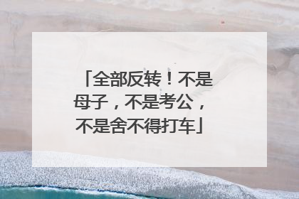 全部反转！不是母子，不是考公，不是舍不得打车