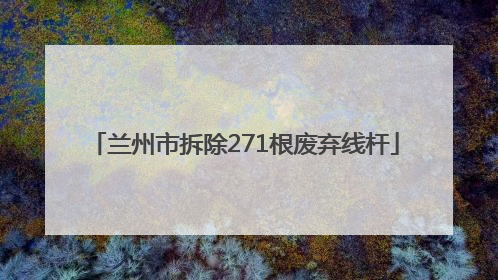 兰州市拆除271根废弃线杆