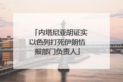 内塔尼亚胡证实以色列打死伊朗情报部门负责人