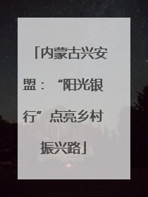 内蒙古兴安盟：“阳光银行”点亮乡村振兴路